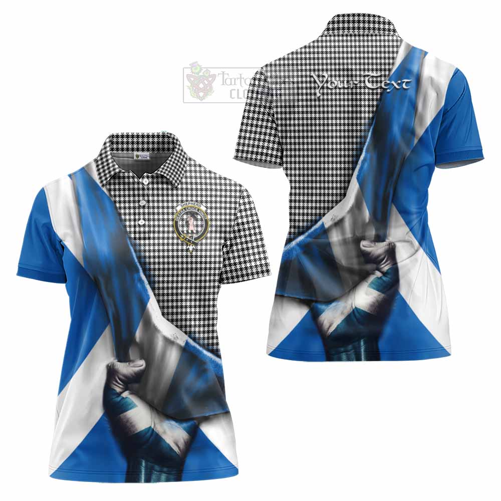 Tartan Vibes Clothing Shepherd Tartan Women's Polo Shirt with Family Crest Scotland Patriotic Style