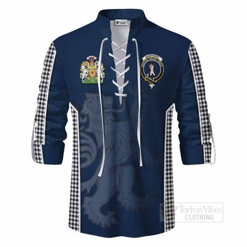 Shepherd Tartan Ghillie Kilt Shirt with Family Crest and Lion Rampant Vibes Sport Style