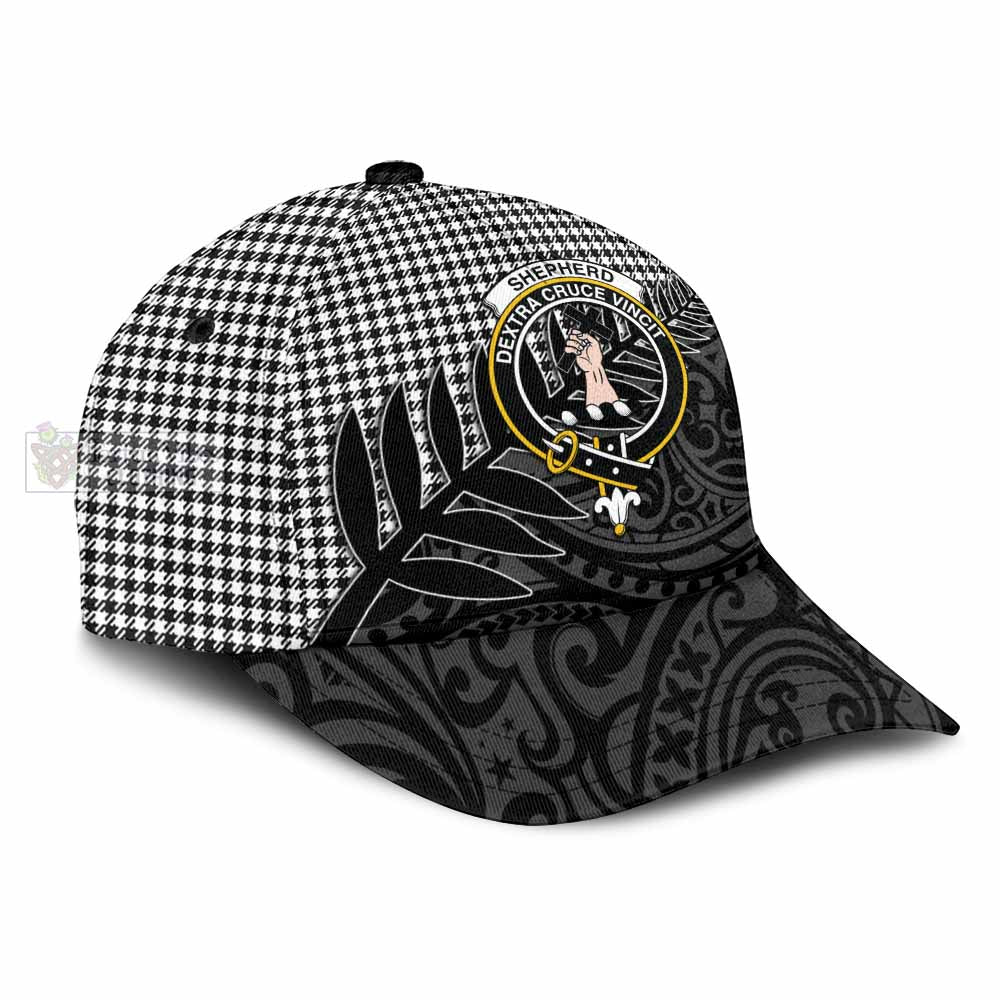 Tartan Vibes Clothing Shepherd Tartan Classic Cap with New Zealand Silver Fern Half Style