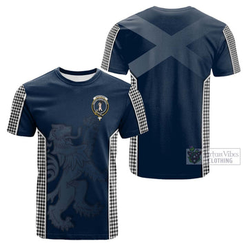 Shepherd Tartan Cotton T-shirt with Family Crest and Lion Rampant Vibes Sport Style