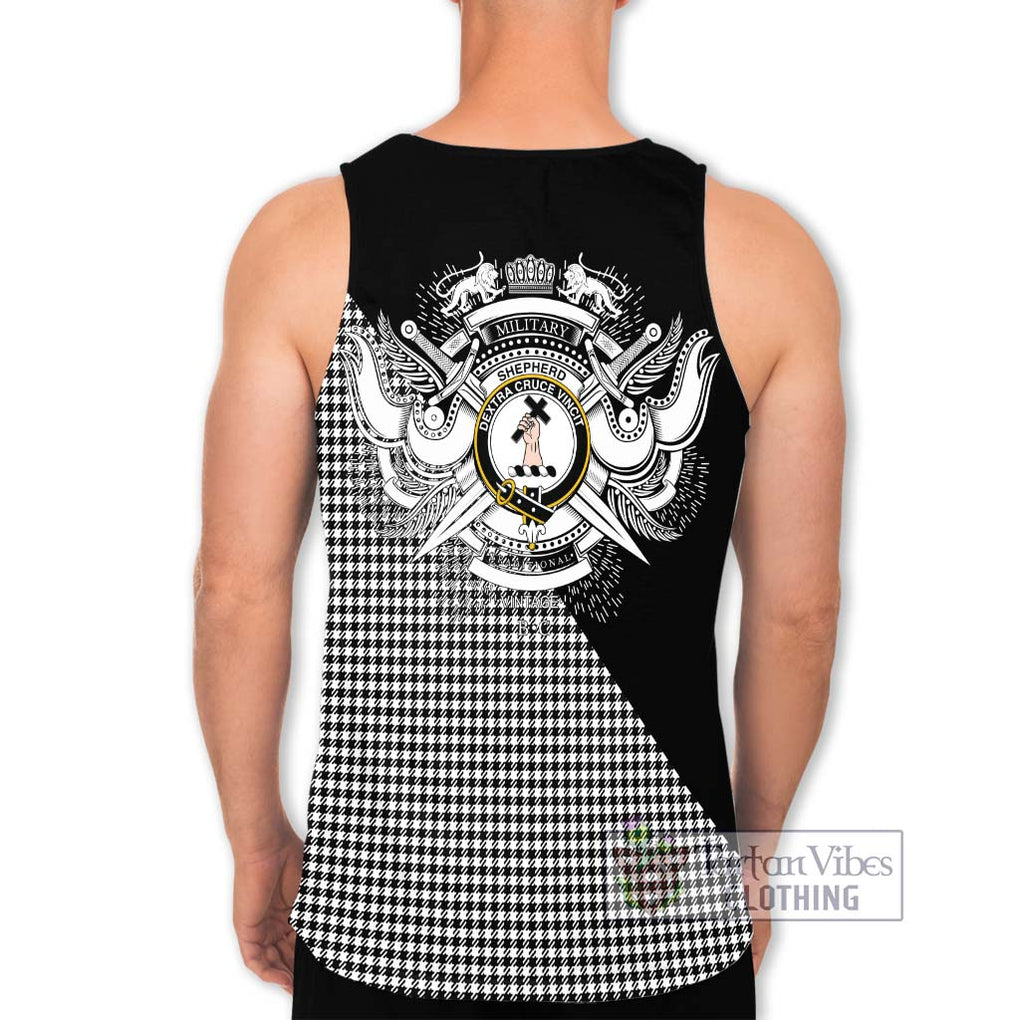 Shepherd Tartan Men's Tank Top with Family Crest and Military Logo Style - Tartanvibesclothing Shop