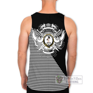 Shepherd Tartan Men's Tank Top with Family Crest and Military Logo Style