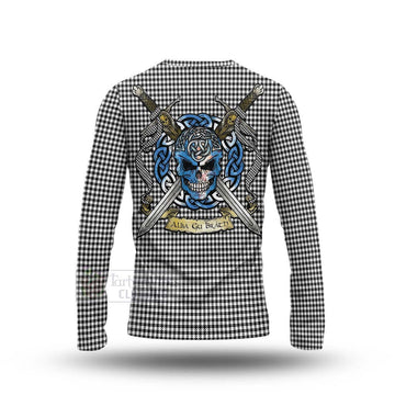 Shepherd Tartan Long Sleeve T-Shirt with Family Crest Celtic Skull Style