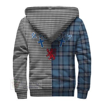 Shepherd Tartan Sherpa Hoodie Happy St. Andrew's Day Half Tartan Style