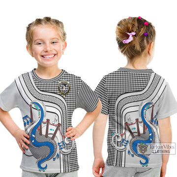 Shepherd Tartan Kid T-Shirt with Epic Bagpipe Style