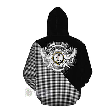 Shepherd Tartan Cotton Hoodie with Family Crest and Military Logo Style