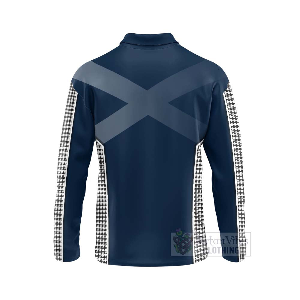 Tartan Vibes Clothing Shepherd Tartan Long Sleeve Polo Shirt with Family Crest and Scottish Thistle Vibes Sport Style