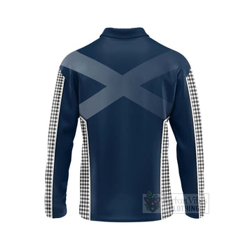 Shepherd Tartan Long Sleeve Polo Shirt with Family Crest and Scottish Thistle Vibes Sport Style