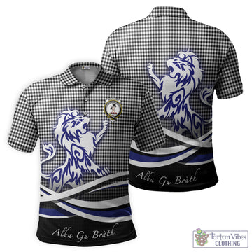 Shepherd Tartan Polo Shirt with Alba Gu Brath Regal Lion Emblem