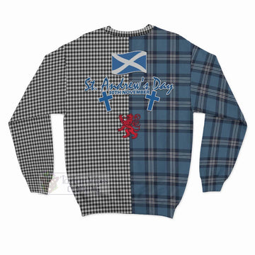 Shepherd Tartan Sweatshirt Happy St. Andrew's Day Half Tartan Style