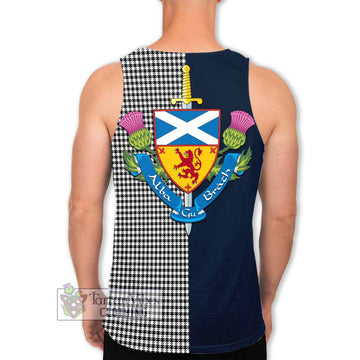 Shepherd Tartan Men's Tank Top Alba with Scottish Lion Royal Arm Half Style