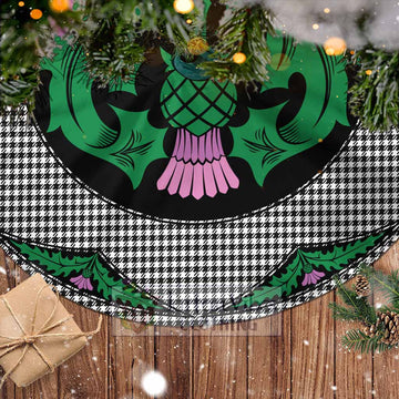 Shepherd Tartan Christmas Tree Skirt Scottish Thistle Style