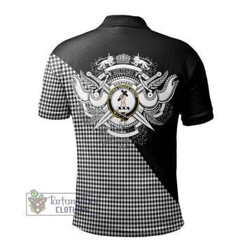 Shepherd Tartan Polo Shirt with Family Crest and Military Logo Style