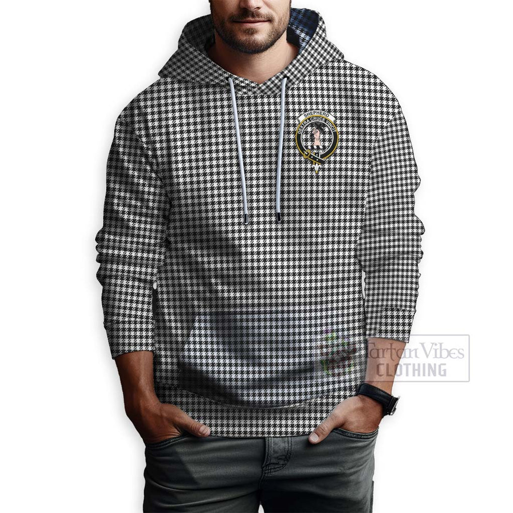 Tartan Vibes Clothing Shepherd Tartan Hoodie with Family Crest Celtic Skull Style