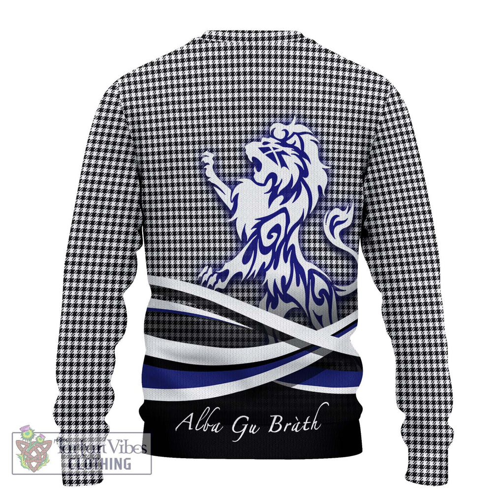 Shepherd Tartan Knitted Sweater with Alba Gu Brath Regal Lion Emblem - Tartanvibesclothing Shop