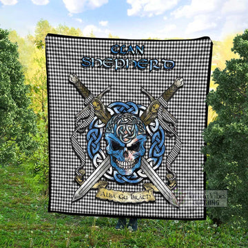 Shepherd Tartan Quilt with Celtic Skull Alba Gu Brath Style