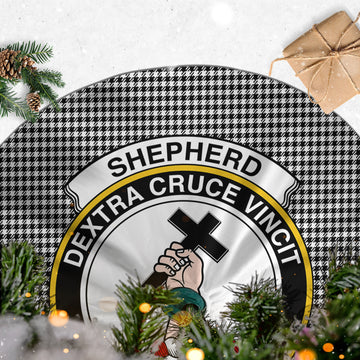 Shepherd Tartan Christmas Tree Skirt with Family Crest