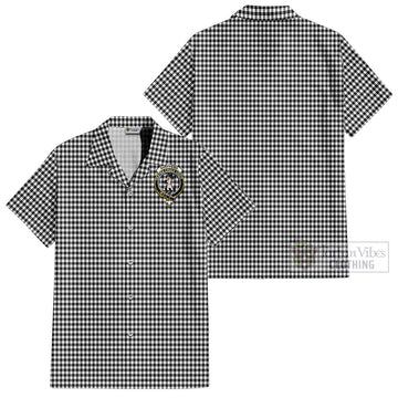 Shepherd Tartan Cotton Hawaiian Shirt with Family Crest