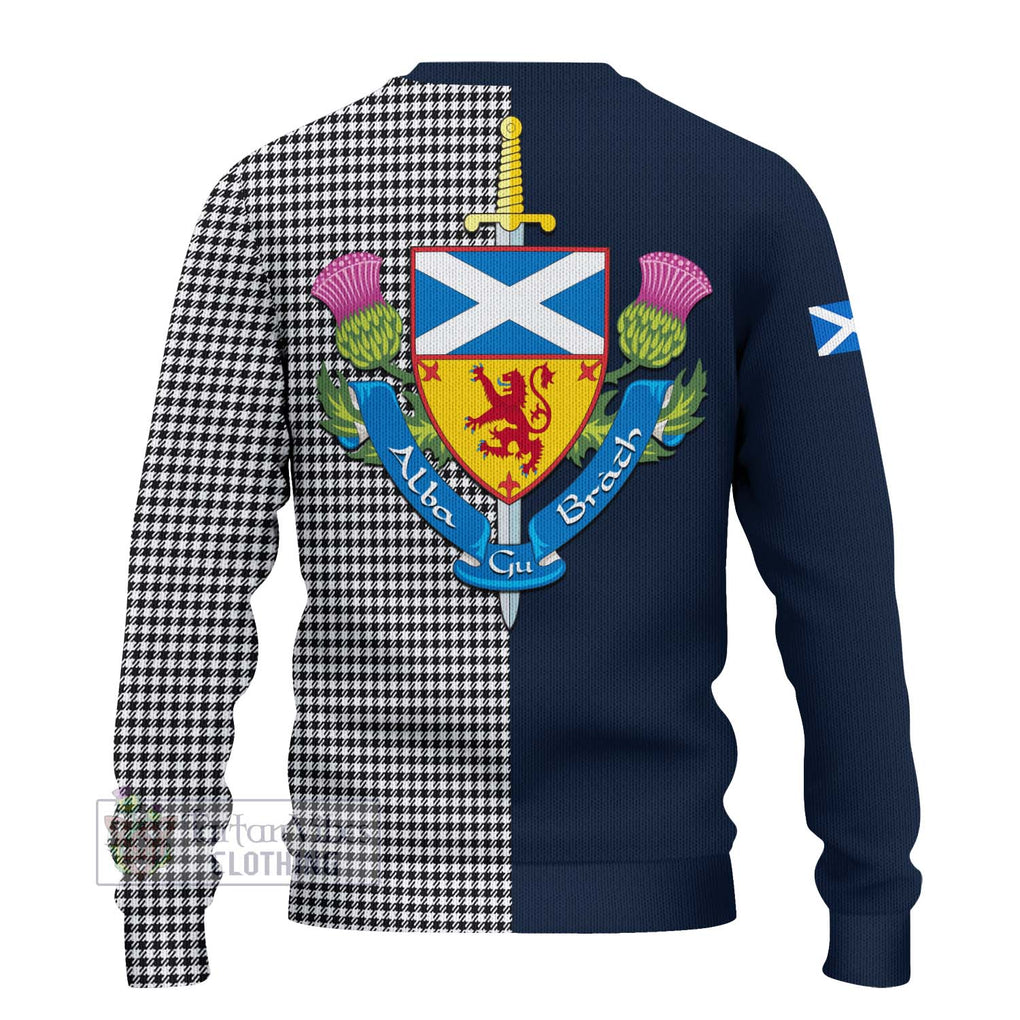 Shepherd Tartan Ugly Sweater Alba with Scottish Lion Royal Arm Half Style - Tartan Vibes Clothing