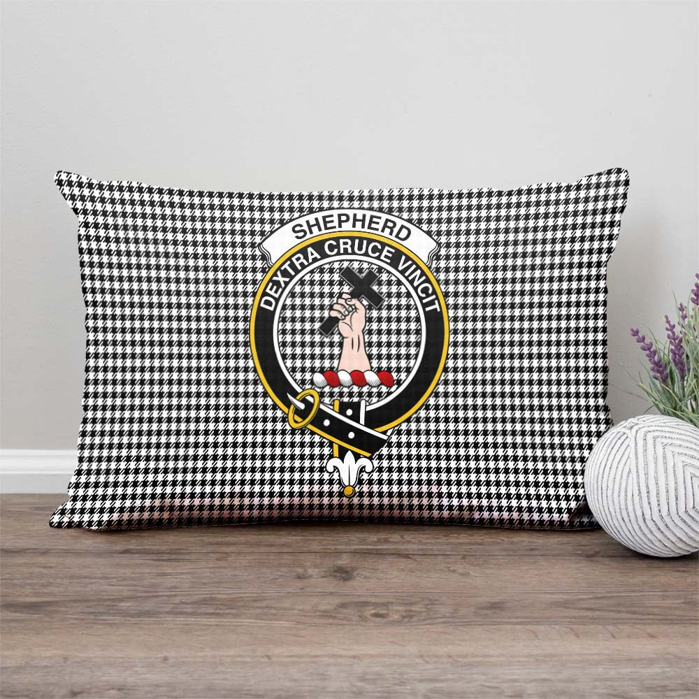 Shepherd Tartan Pillow Cover with Family Crest Rectangle Pillow Cover - Tartanvibesclothing