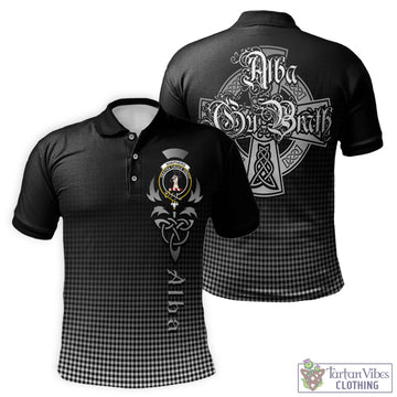 Shepherd Tartan Polo Shirt Featuring Alba Gu Brath Family Crest Celtic Inspired