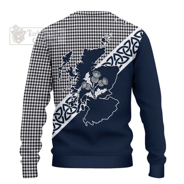 Shepherd Tartan Ugly Sweater Featuring Thistle and Scotland Map