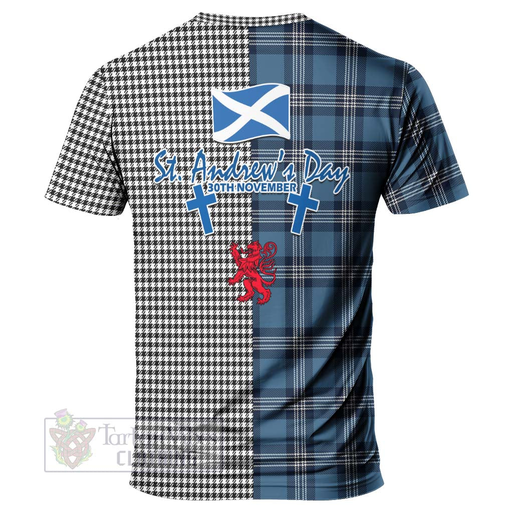 Tartan Vibes Clothing Shepherd Tartan T-Shirt Happy St. Andrew's Day Half Tartan Style