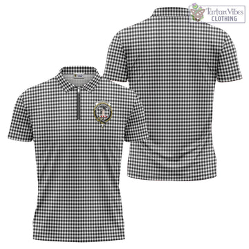 Shepherd Tartan Zipper Polo Shirt with Family Crest