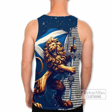 Shepherd Tartan Family Crest Men's Tank Top with Scottish Majestic Lion