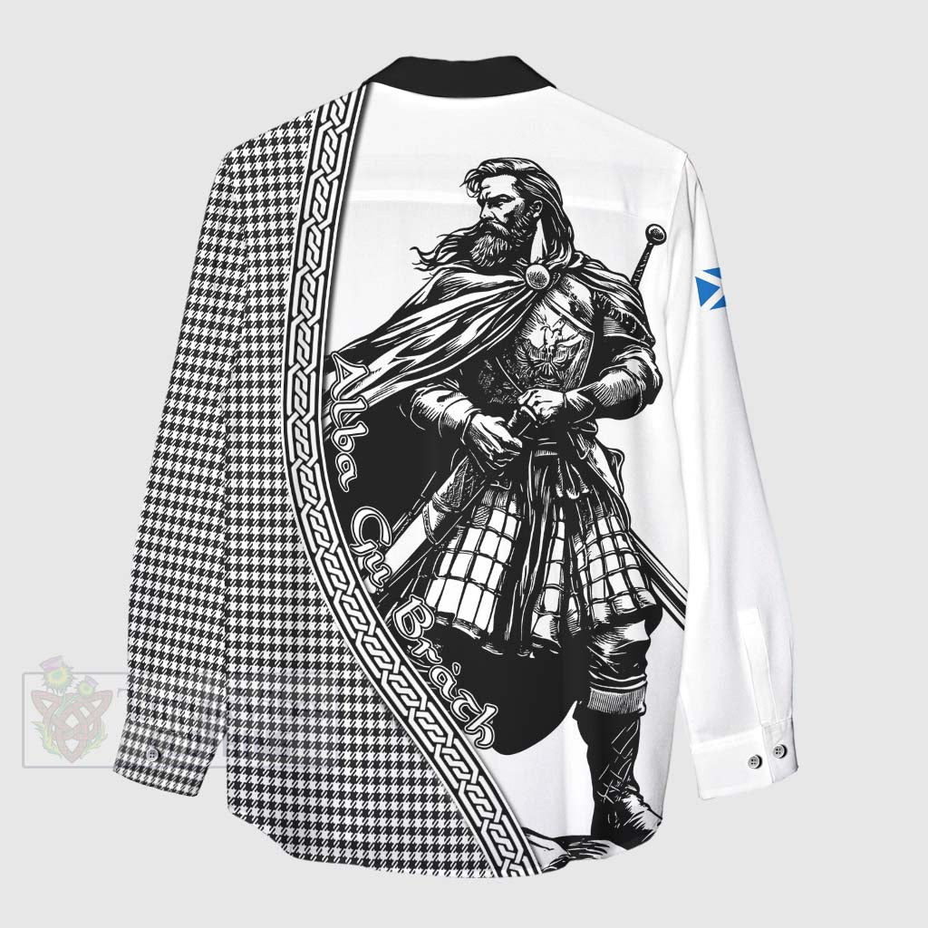 Tartan Vibes Clothing Shepherd Tartan Clan Crest Women's Casual Shirt with Highlander Warrior Celtic Style