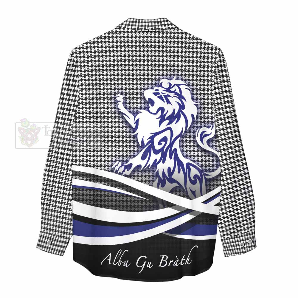 Tartan Vibes Clothing Shepherd Tartan Women's Casual Shirt with Alba Gu Brath Regal Lion Emblem