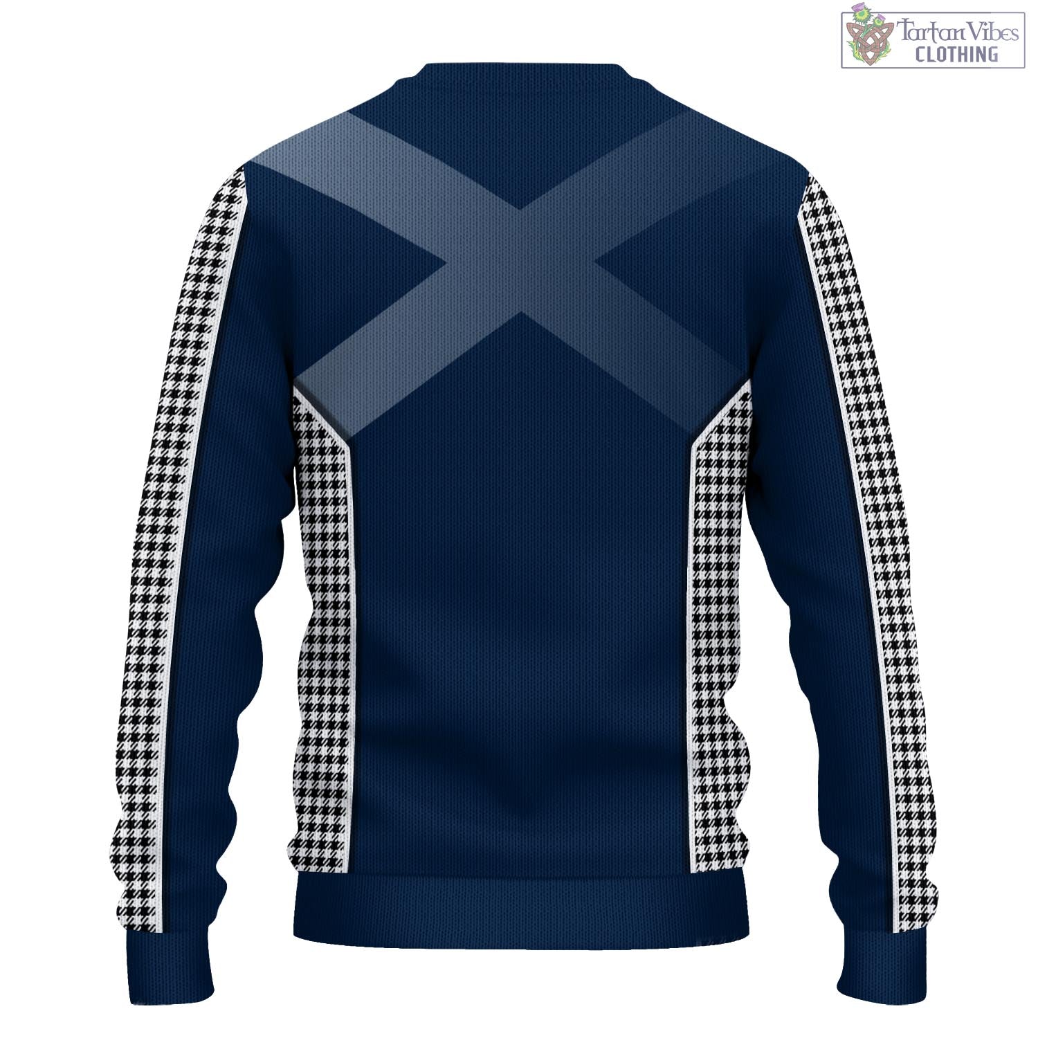 Tartan Vibes Clothing Shepherd Tartan Knitted Sweatshirt with Family Crest and Scottish Thistle Vibes Sport Style