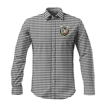 Shepherd Tartan Long Sleeve Button Up Shirt with Family Crest