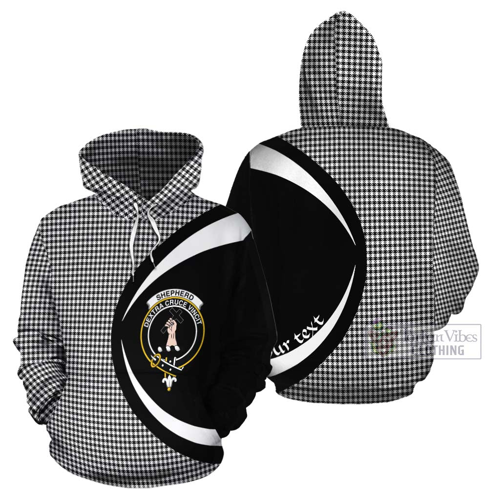 Tartan Vibes Clothing Shepherd Tartan Cotton Hoodie with Family Crest Circle Style