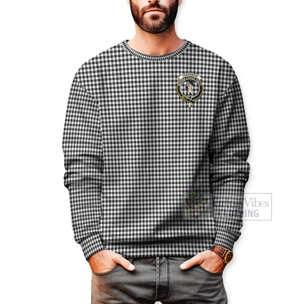 Tartan Vibes Clothing Shepherd Tartan Sweatshirt with Family Crest Celtic Skull Style