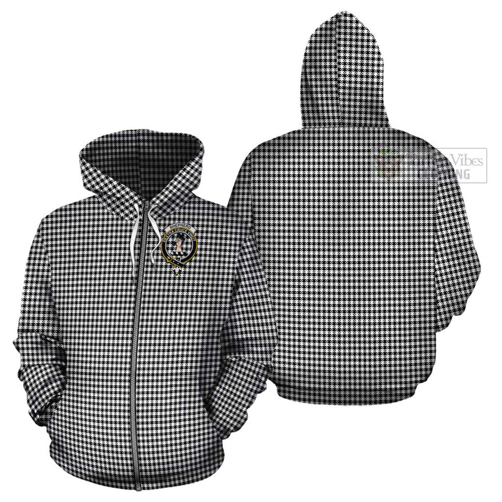 Shepherd Tartan Cotton Hoodie with Family Crest Zip Hoodie - Tartan Vibes Clothing