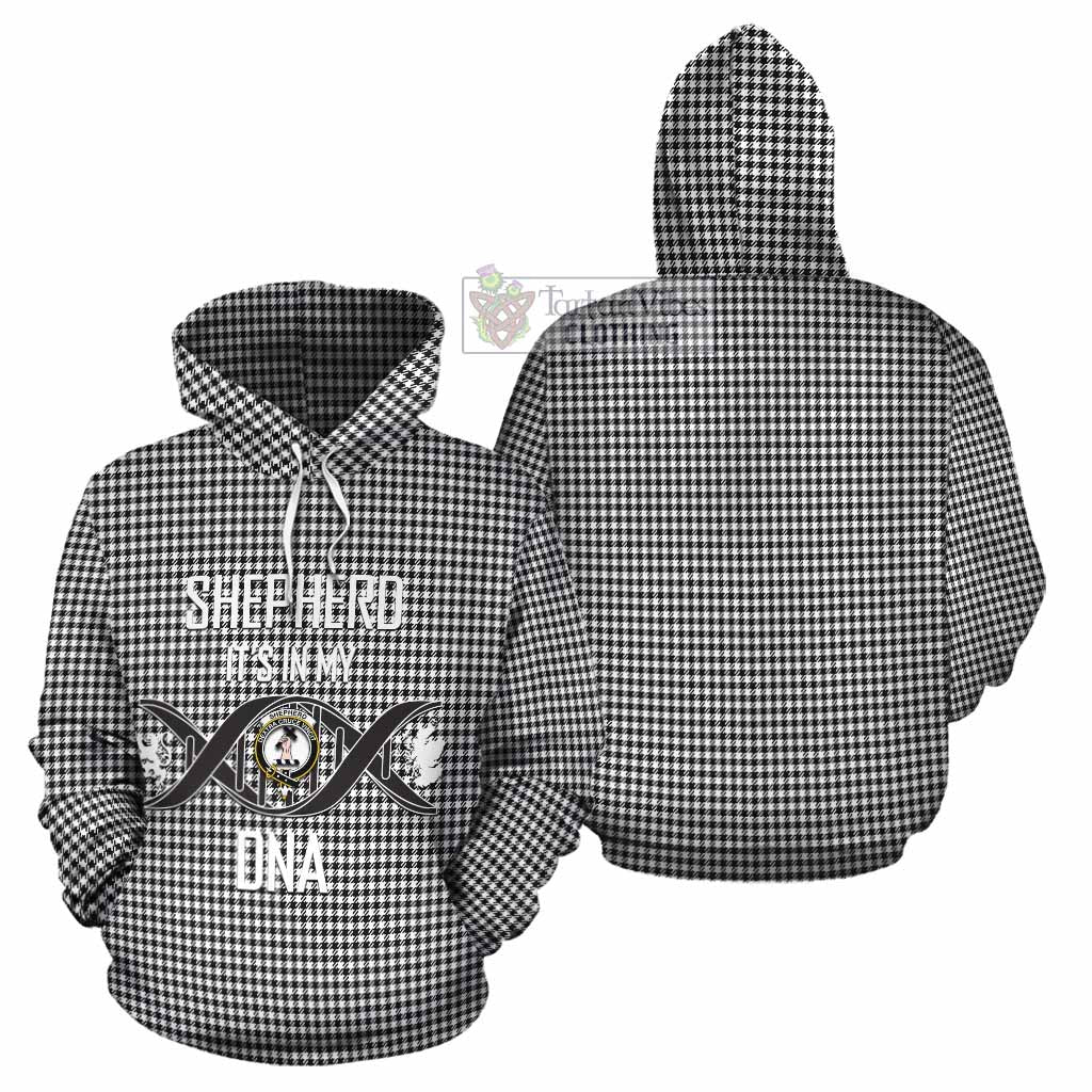 Tartan Vibes Clothing Shepherd Tartan Cotton Hoodie with Family Crest DNA In Me Style