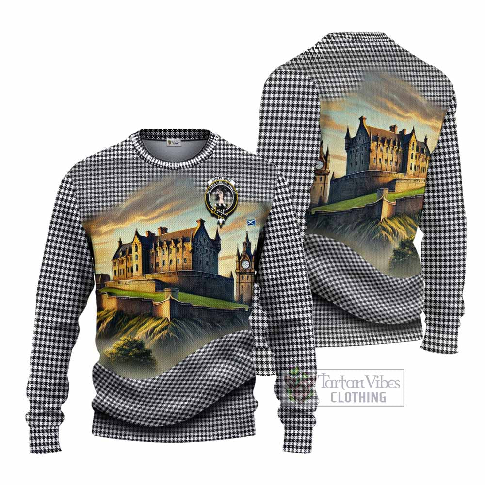 Shepherd Tartan Family Crest Knitted Sweater with Scottish Ancient Castle Style - Tartan Vibes Clothing