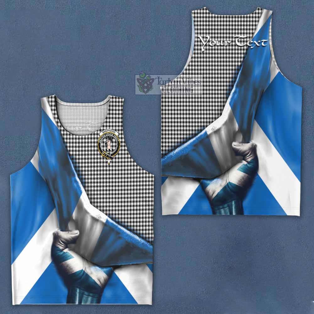 Tartan Vibes Clothing Shepherd Tartan Men's Tank Top with Family Crest Scotland Patriotic Style