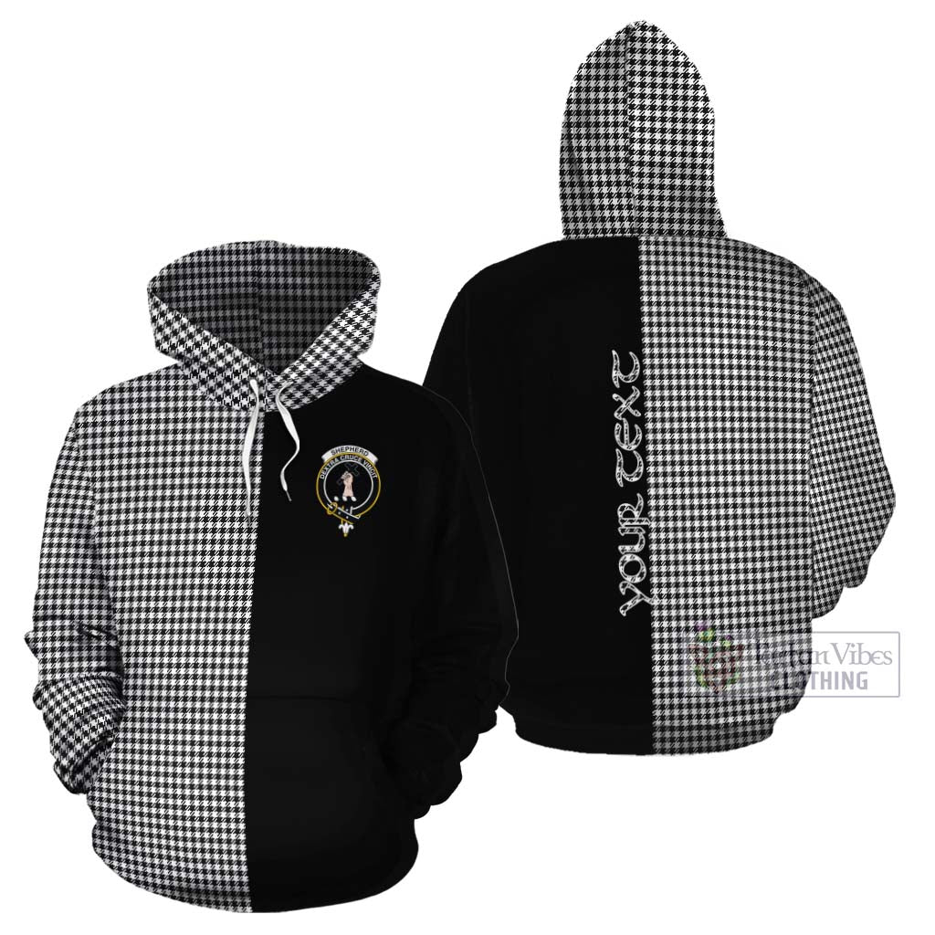 Tartan Vibes Clothing Shepherd Tartan Cotton Hoodie with Family Crest and Half Of Me Style