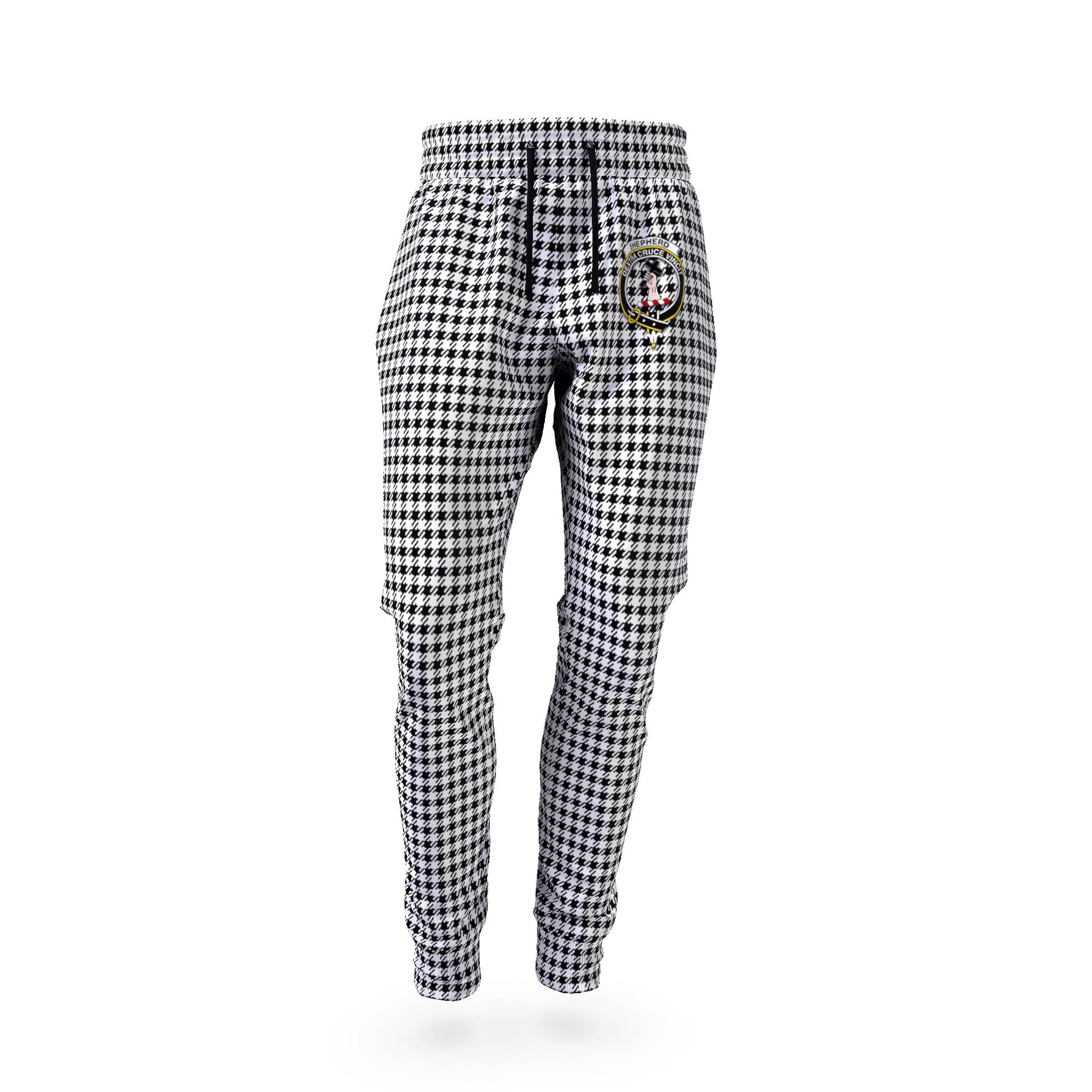 Shepherd Tartan Joggers Pants with Family Crest - Tartan Vibes Clothing