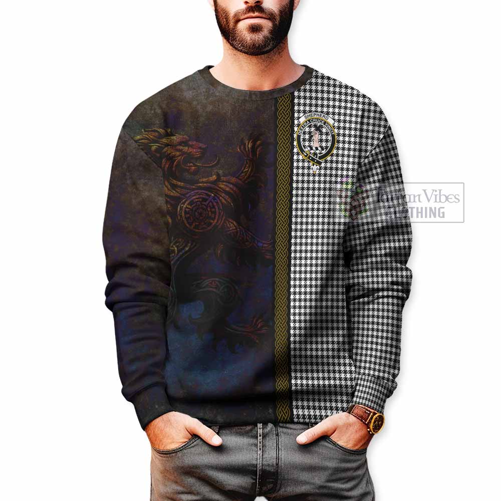 Shepherd Tartan Family Crest Sweatshirt Alba Gu Brath Be Brave Lion Ancient Style - Tartan Vibes Clothing