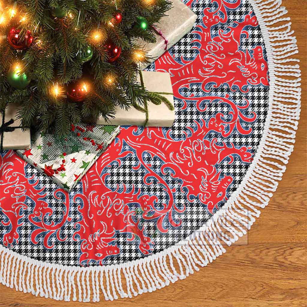 Tartan Vibes Clothing Shepherd Tartan Christmas Tree Skirt Lion Rampant Style