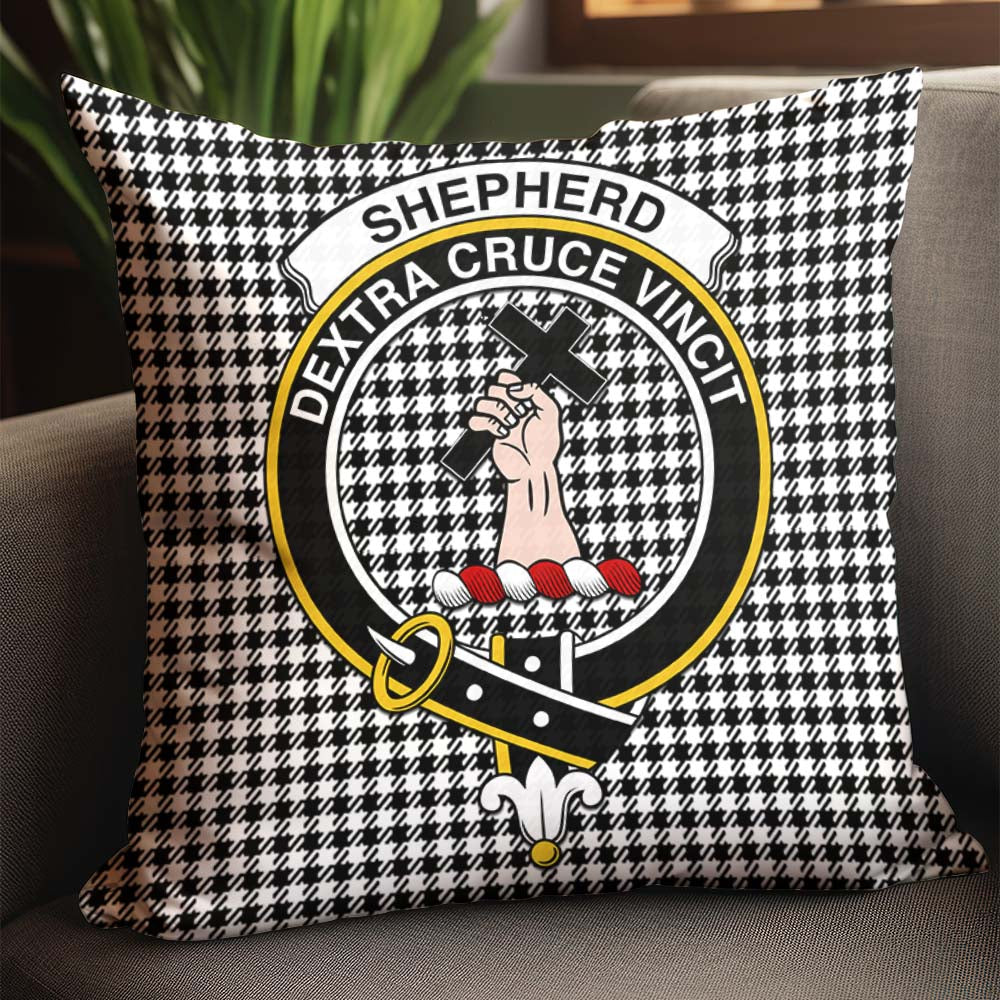 Shepherd Tartan Pillow Cover with Family Crest - Tartanvibesclothing