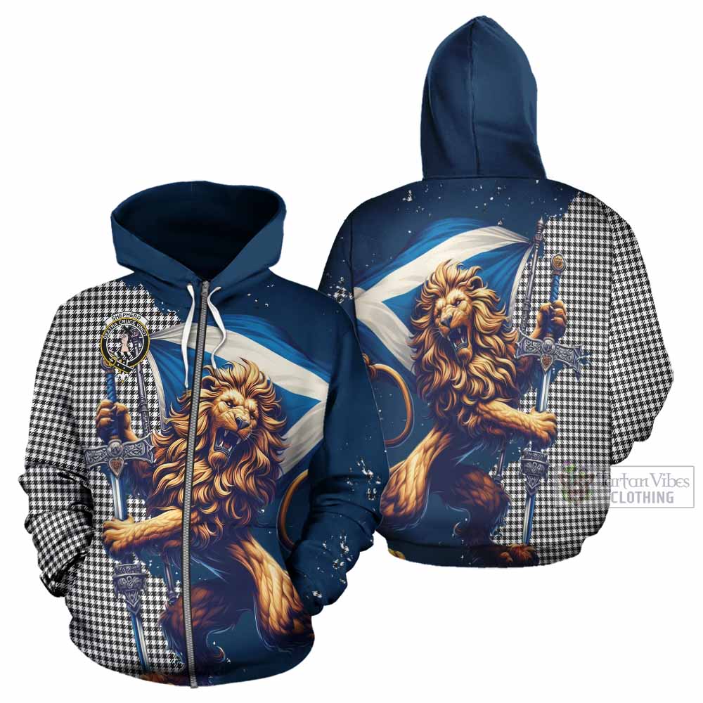 Shepherd Tartan Family Crest Hoodie with Scottish Majestic Lion