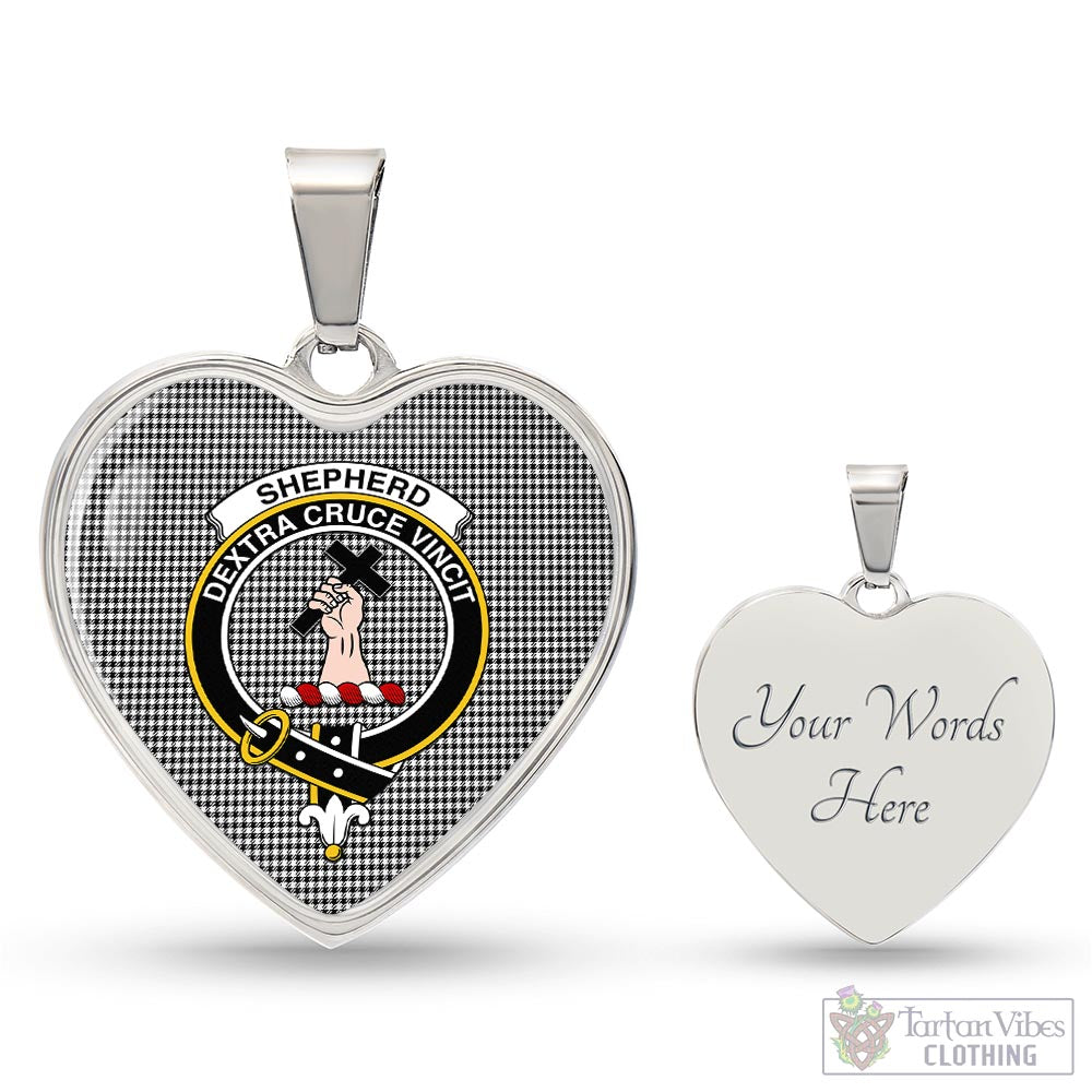 Tartan Vibes Clothing Shepherd Tartan Heart Necklace with Family Crest