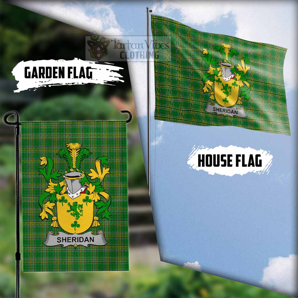 Tartan Vibes Clothing Sheridan Irish Clan Flag with Coat of Arms