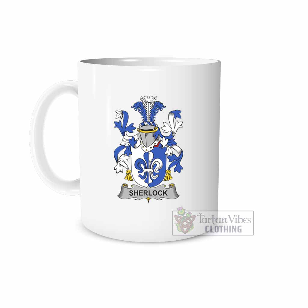 Sherlock Irish Clan Coat of Arms Ceramic Mug White - 2D-tartanvibesclothing