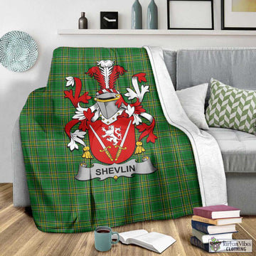 Shevlin Irish Clan Tartan Blanket with Coat of Arms - Tartan Vibes Clothing