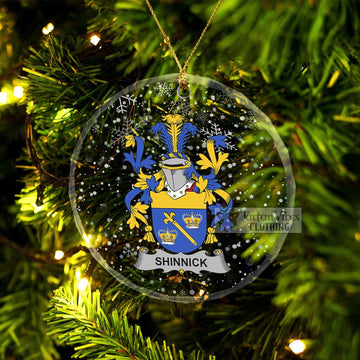 Shinnick Irish Clan Christmas Glass Ornament with Coat of Arms